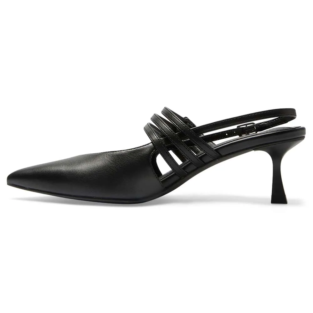 Stacey Heel in Black Smooth