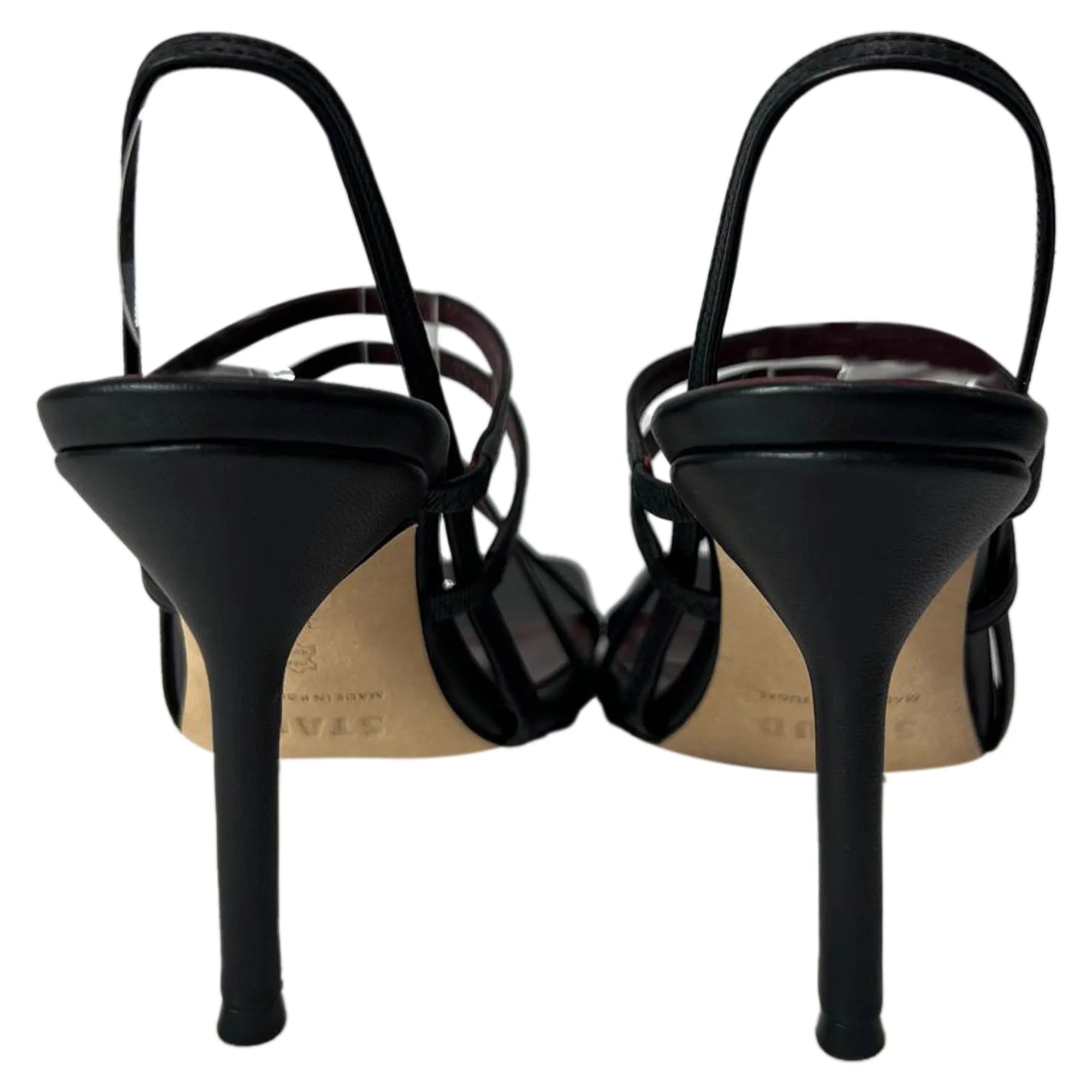 Staud Anise 100 Slingback  Sandals in Black Leather