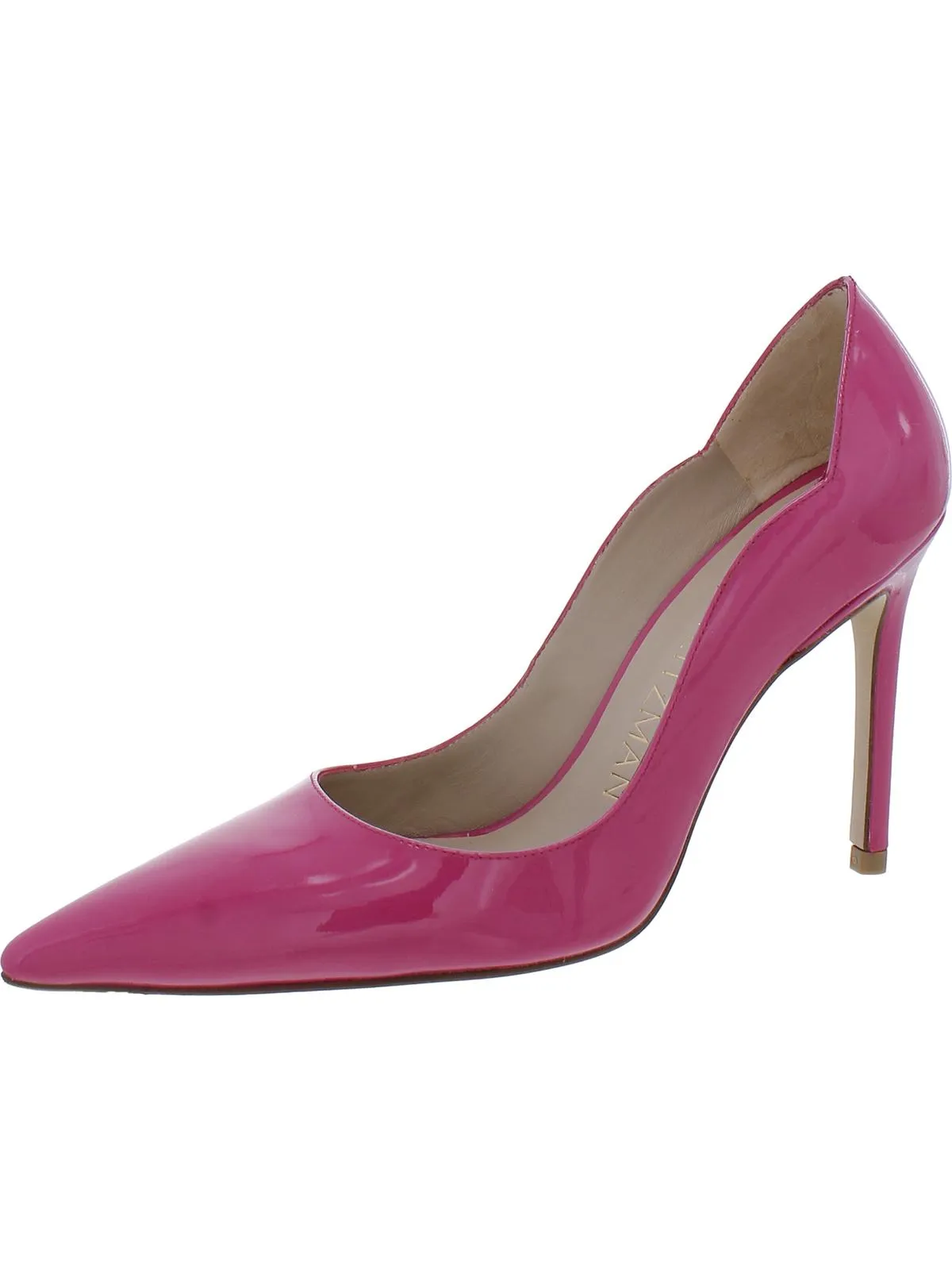 Stuart 100 Womens Patent Leather Scalloped Pumps