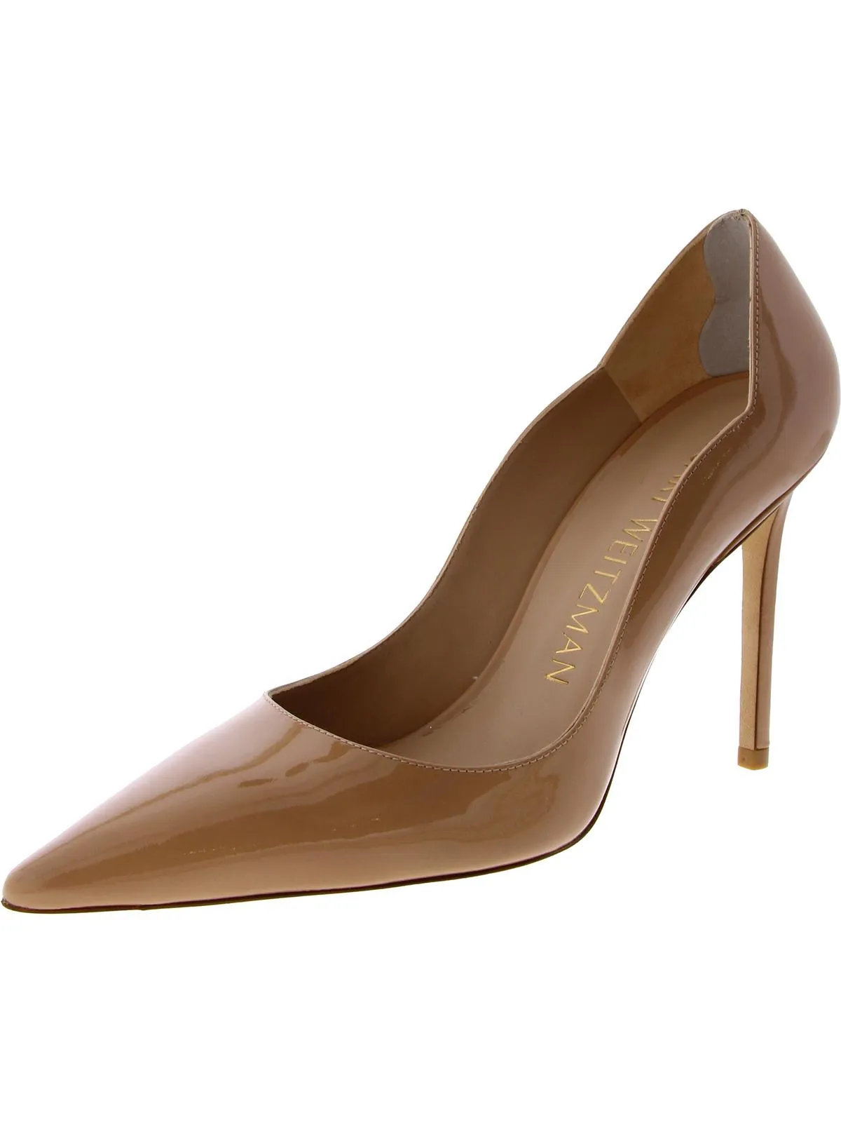 Stuart 100 Womens Patent Leather Scalloped Pumps
