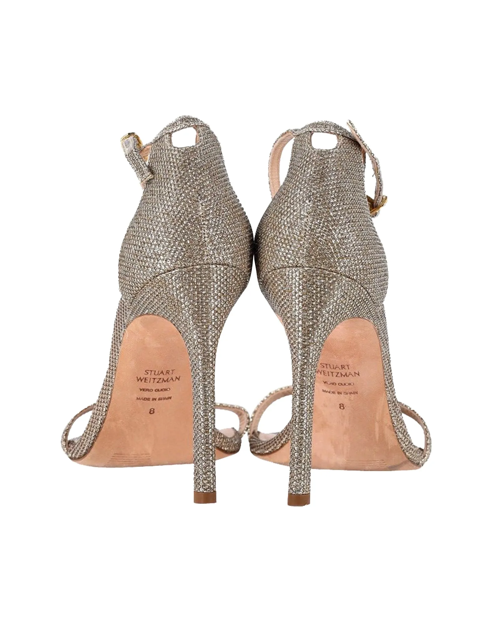 Stuart Weitzman Nudist Sandals in Gold Synthetic