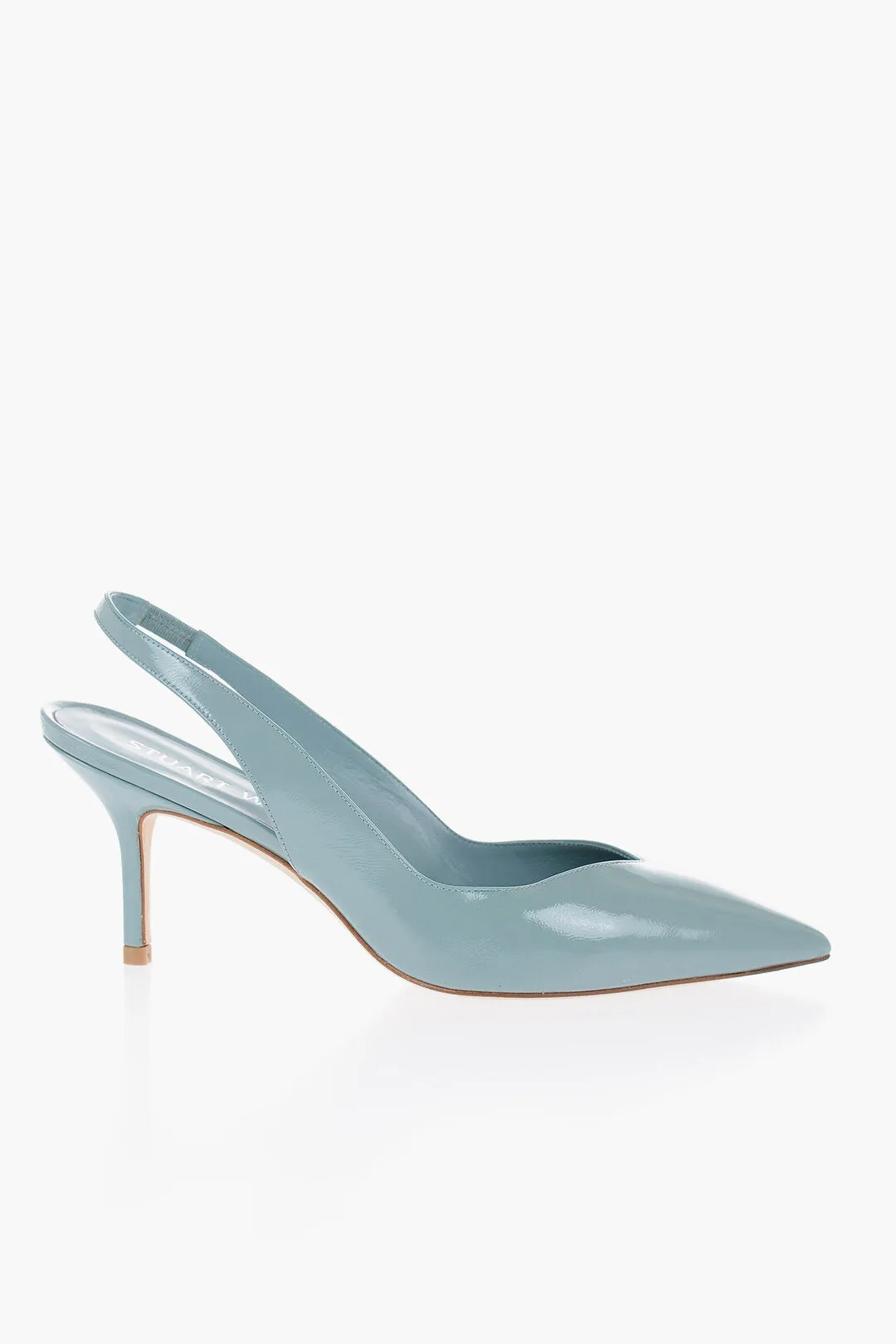 Stuart Weitzman Patent Leather Eva Slingback Pumps With Point Heel 7,5Cm