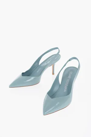 Stuart Weitzman Patent Leather Eva Slingback Pumps With Point Heel 7,5Cm