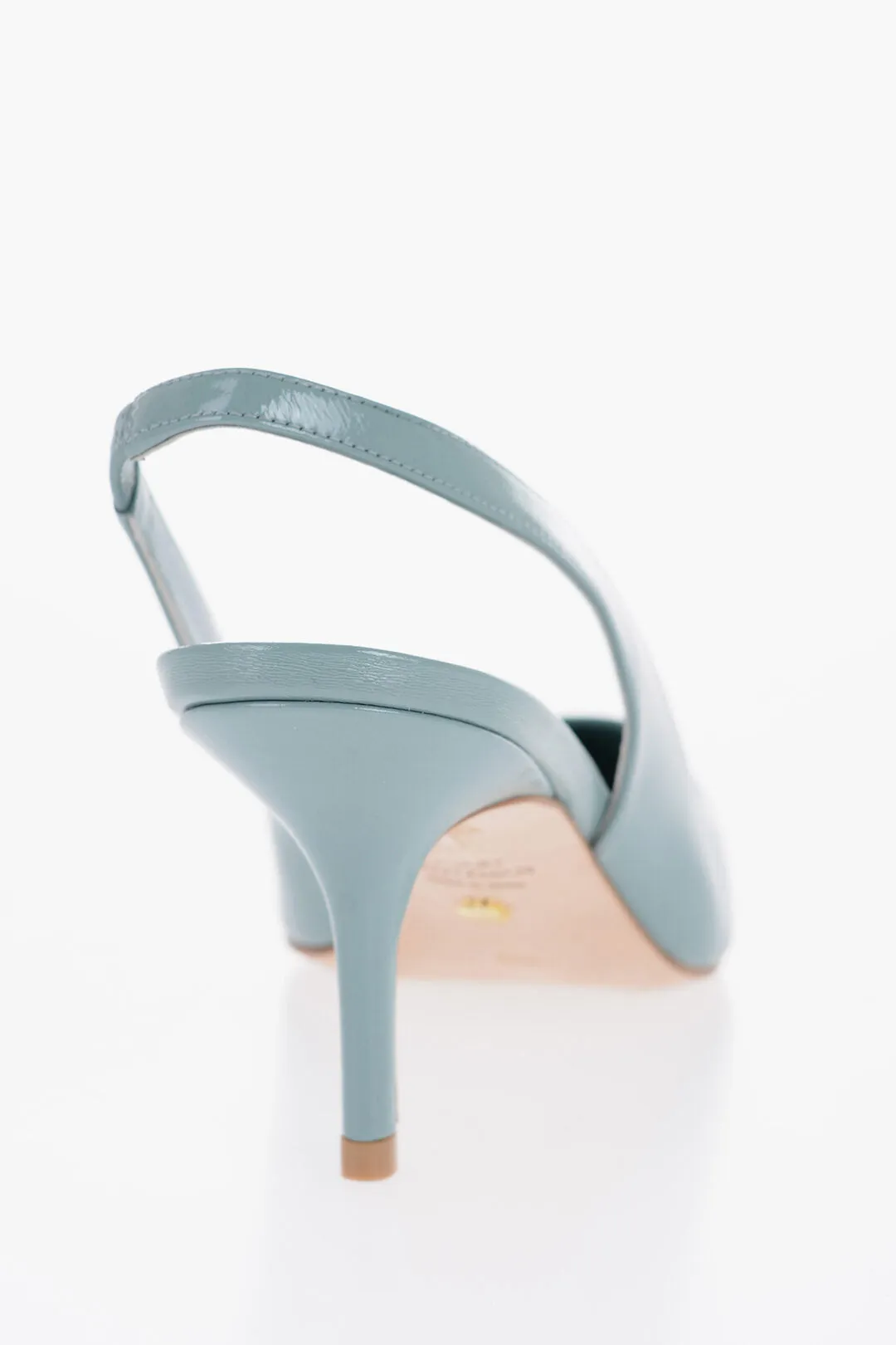 Stuart Weitzman Patent Leather Eva Slingback Pumps With Point Heel 7,5Cm
