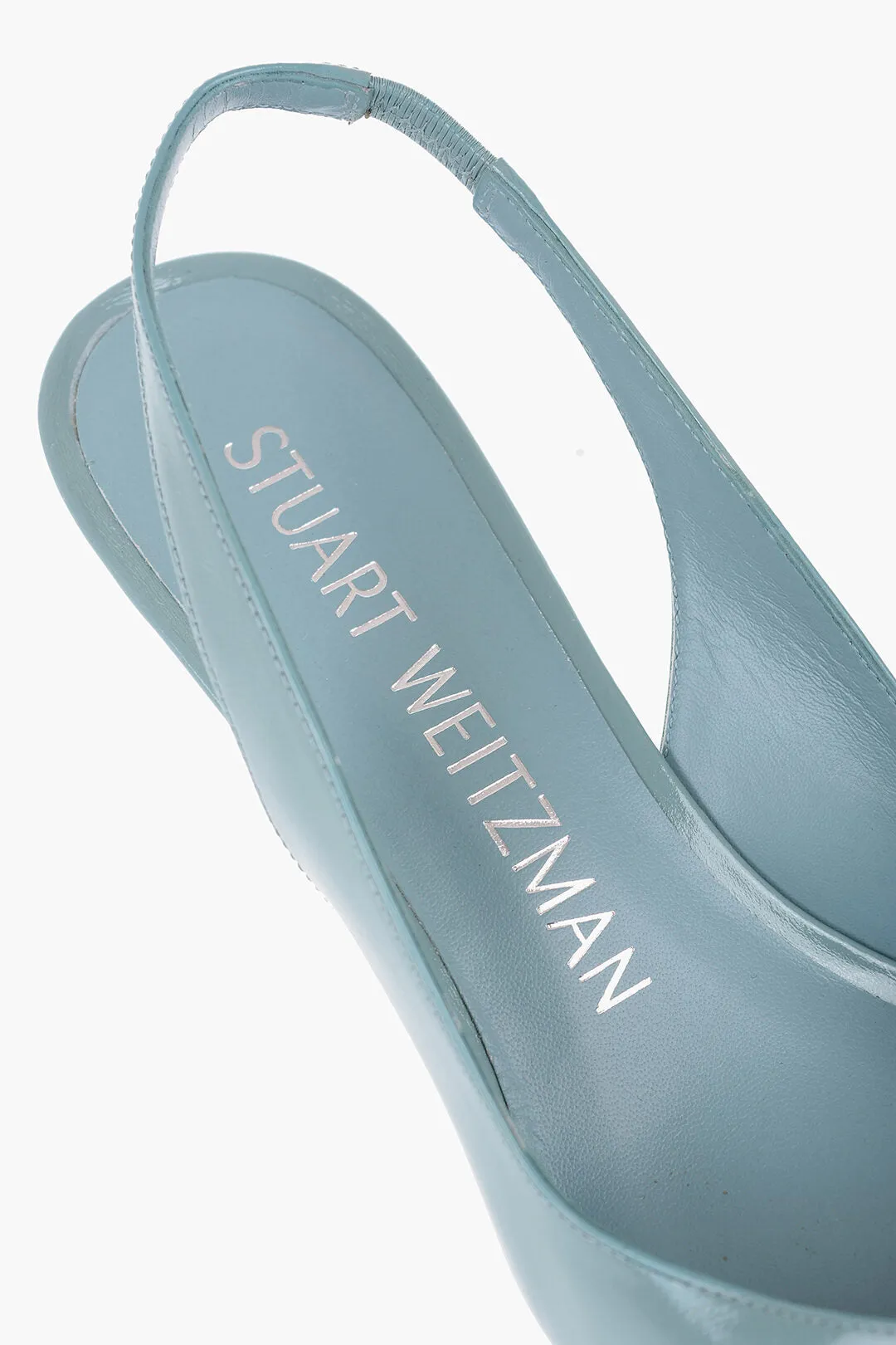 Stuart Weitzman Patent Leather Eva Slingback Pumps With Point Heel 7,5Cm
