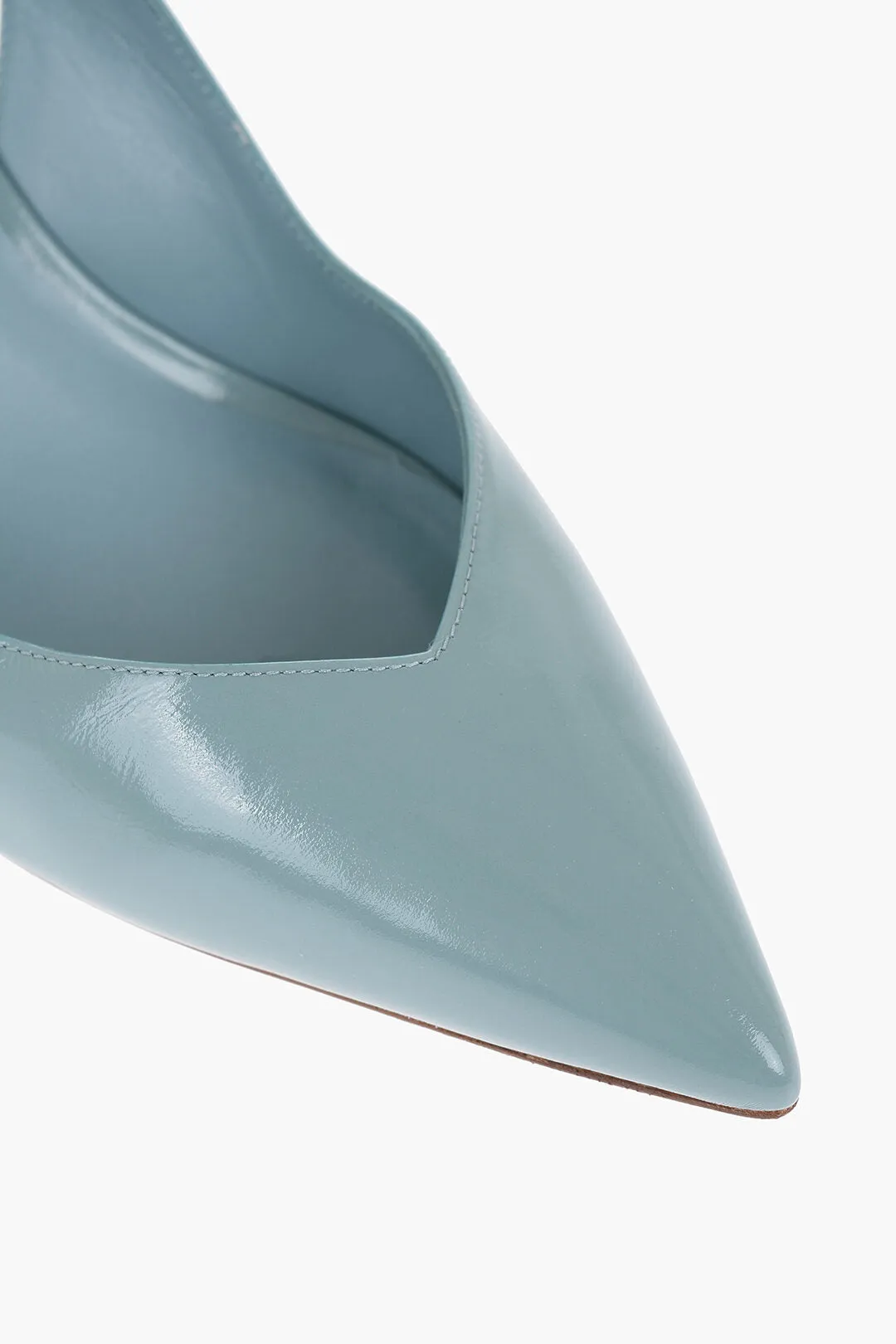 Stuart Weitzman Patent Leather Eva Slingback Pumps With Point Heel 7,5Cm