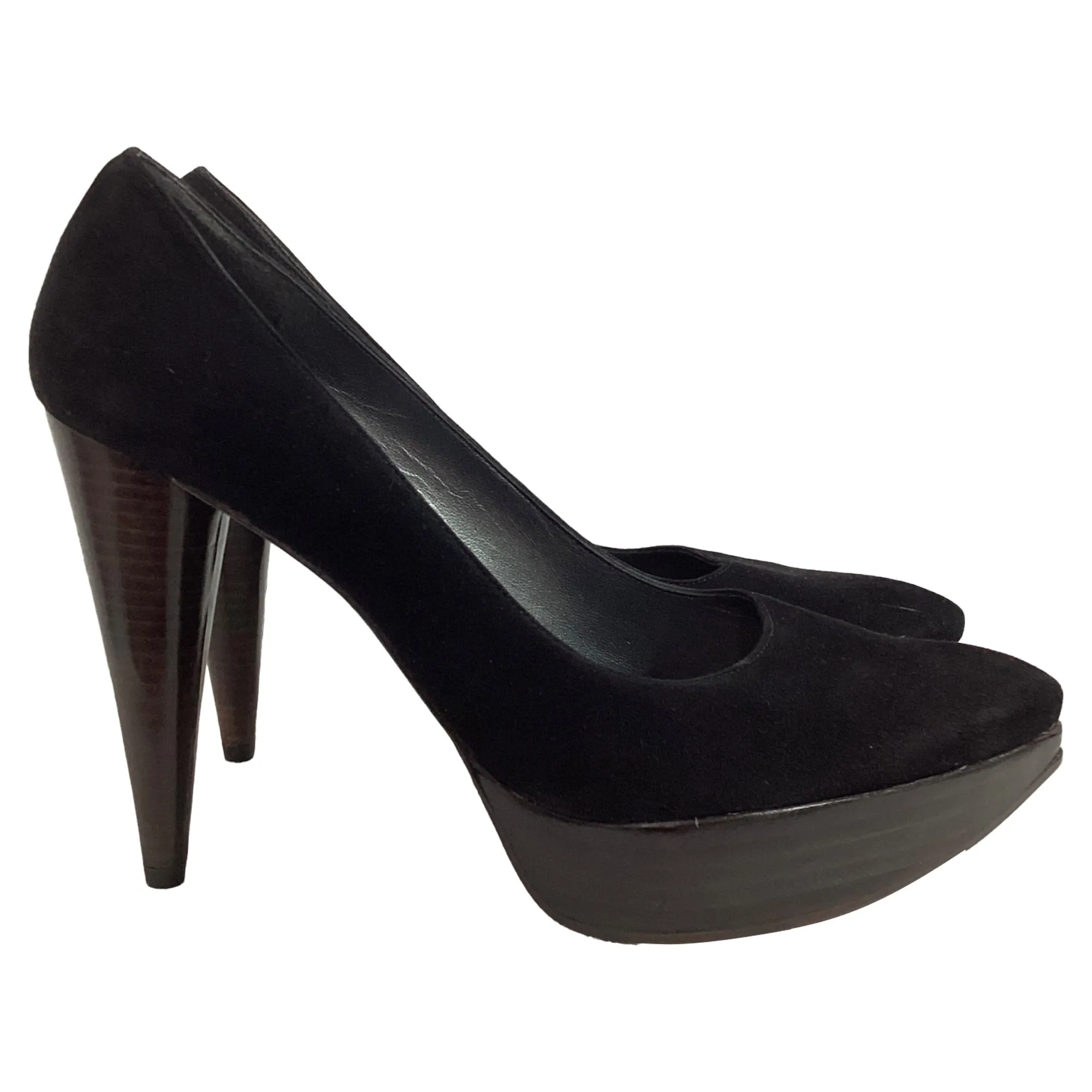Stuart Weitzman Platform Pumps in Black Suede