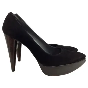 Stuart Weitzman Platform Pumps in Black Suede