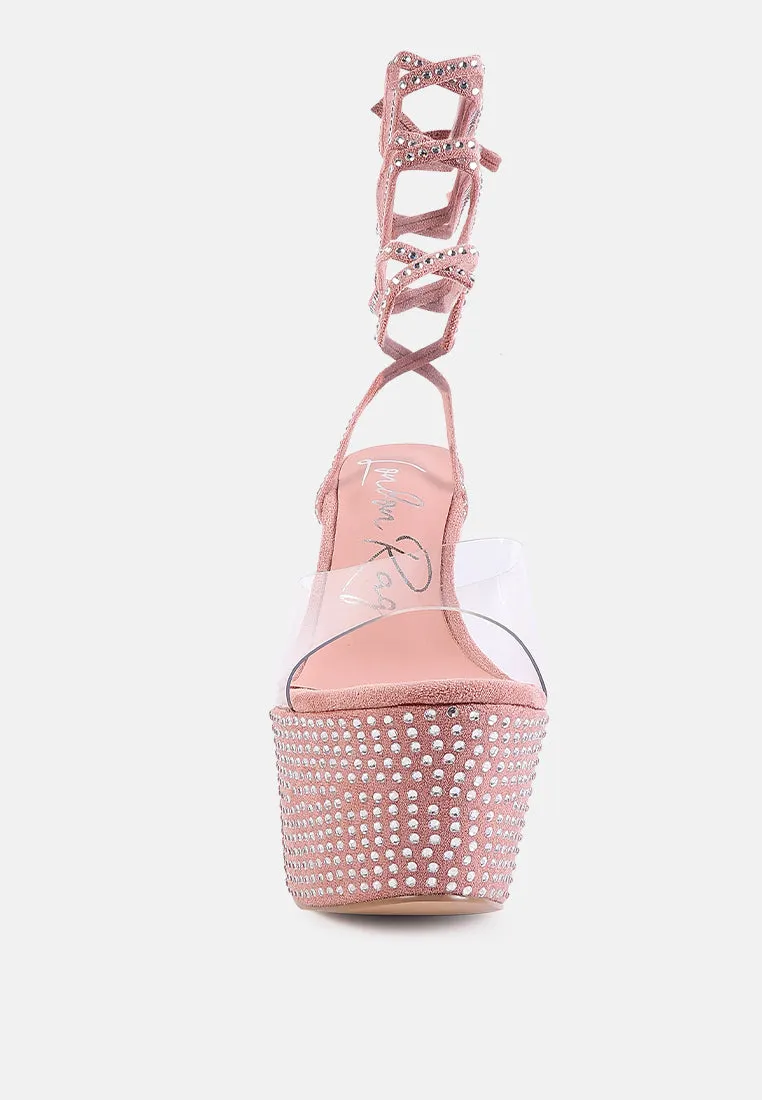 sugar mom strappy diamante platform high heels sandals