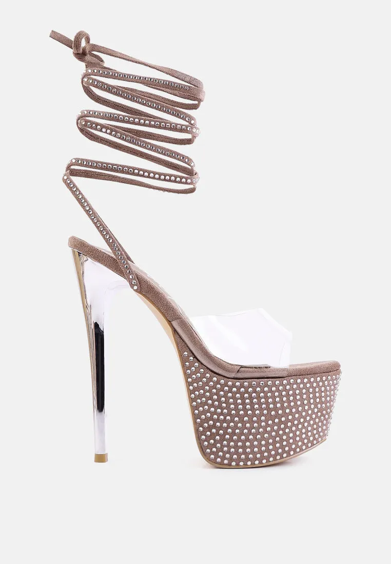 sugar mom strappy diamante platform high heels sandals