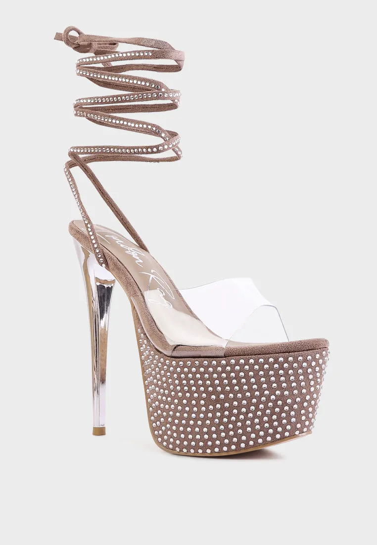 sugar mom strappy diamante platform high heels sandals