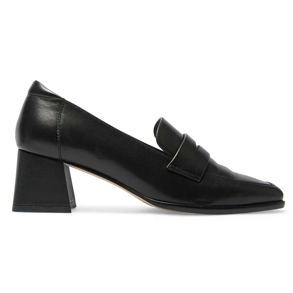 Sullivan Heel in Black Leather