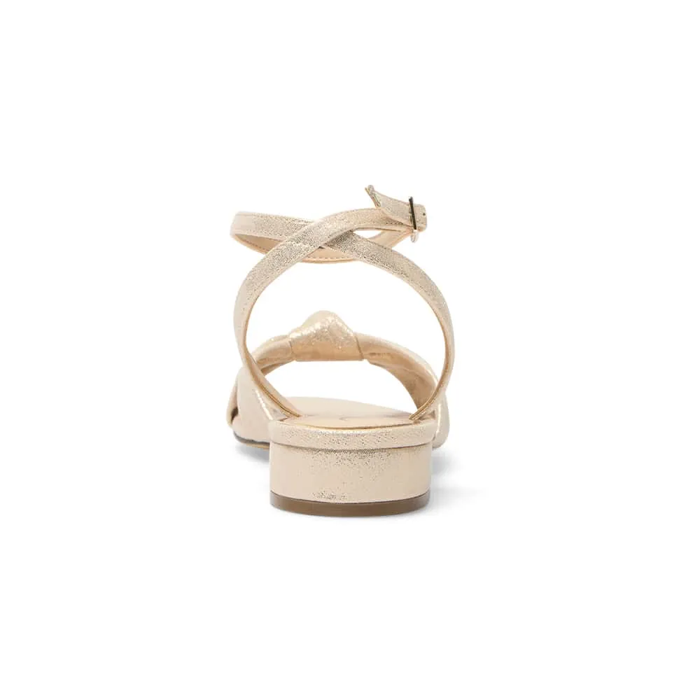 Sulma Heel in Platino Shimmer Suedette