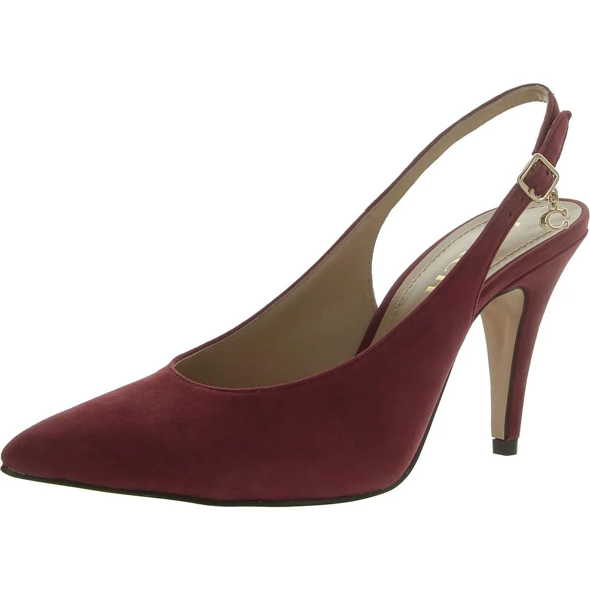 Sutton Suede Womens Suede Pointed Toe Slingback Heels