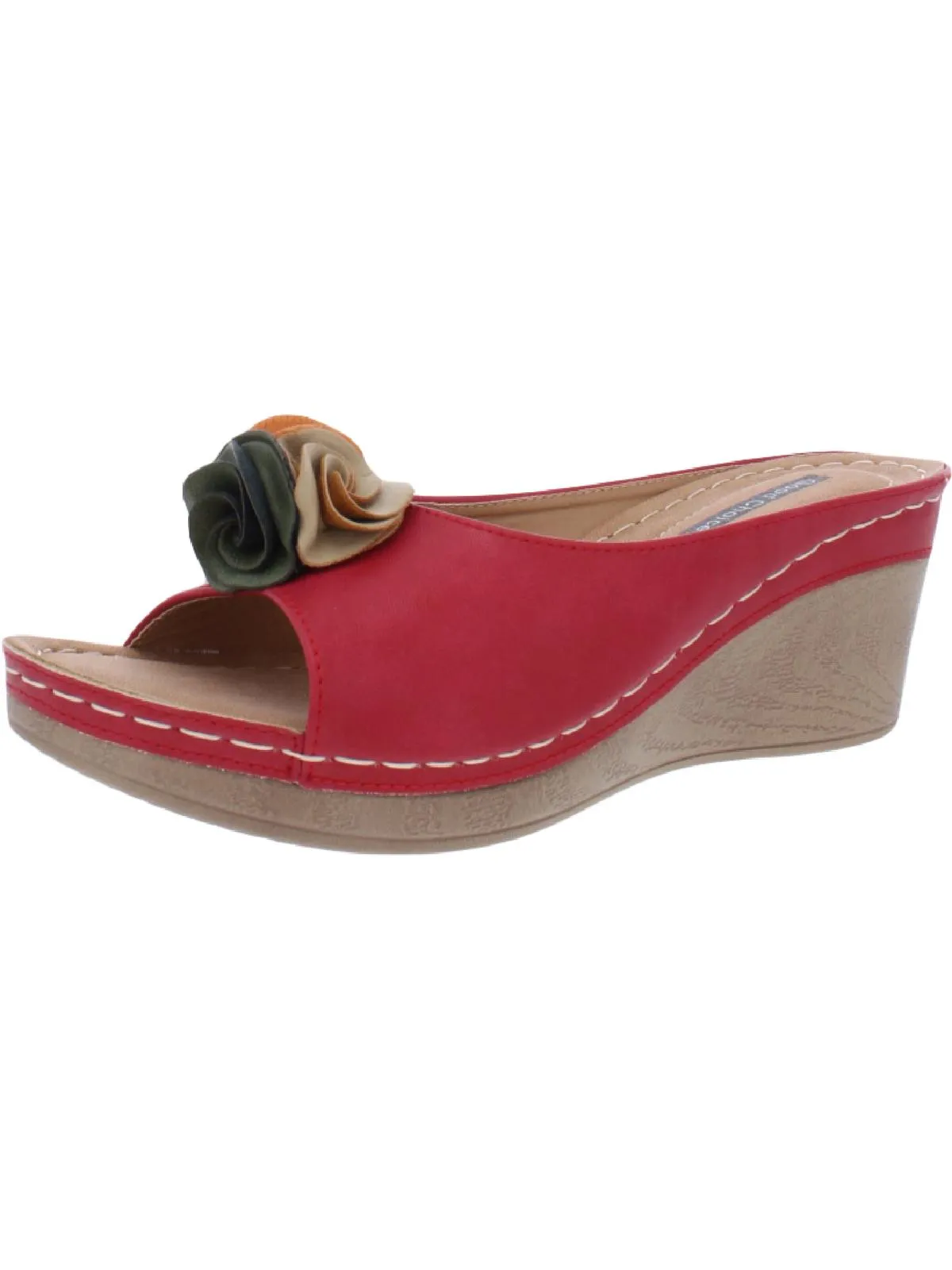 Sydney Womens Slip On Floral Slide Sandals