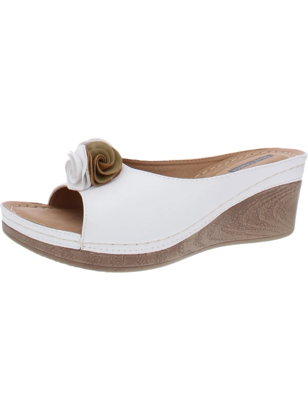 Sydney Womens Slip On Floral Slide Sandals