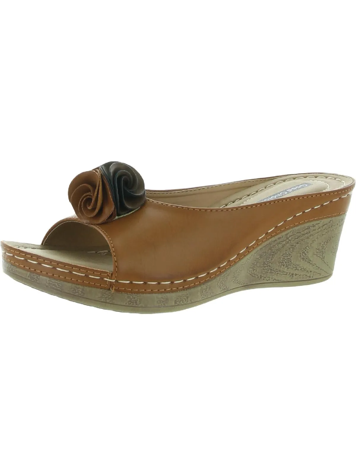 Sydney Womens Slip On Floral Slide Sandals