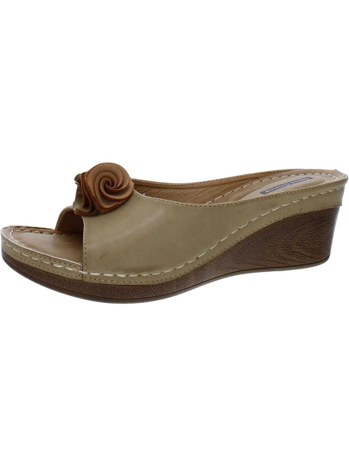 Sydney Womens Slip On Floral Slide Sandals