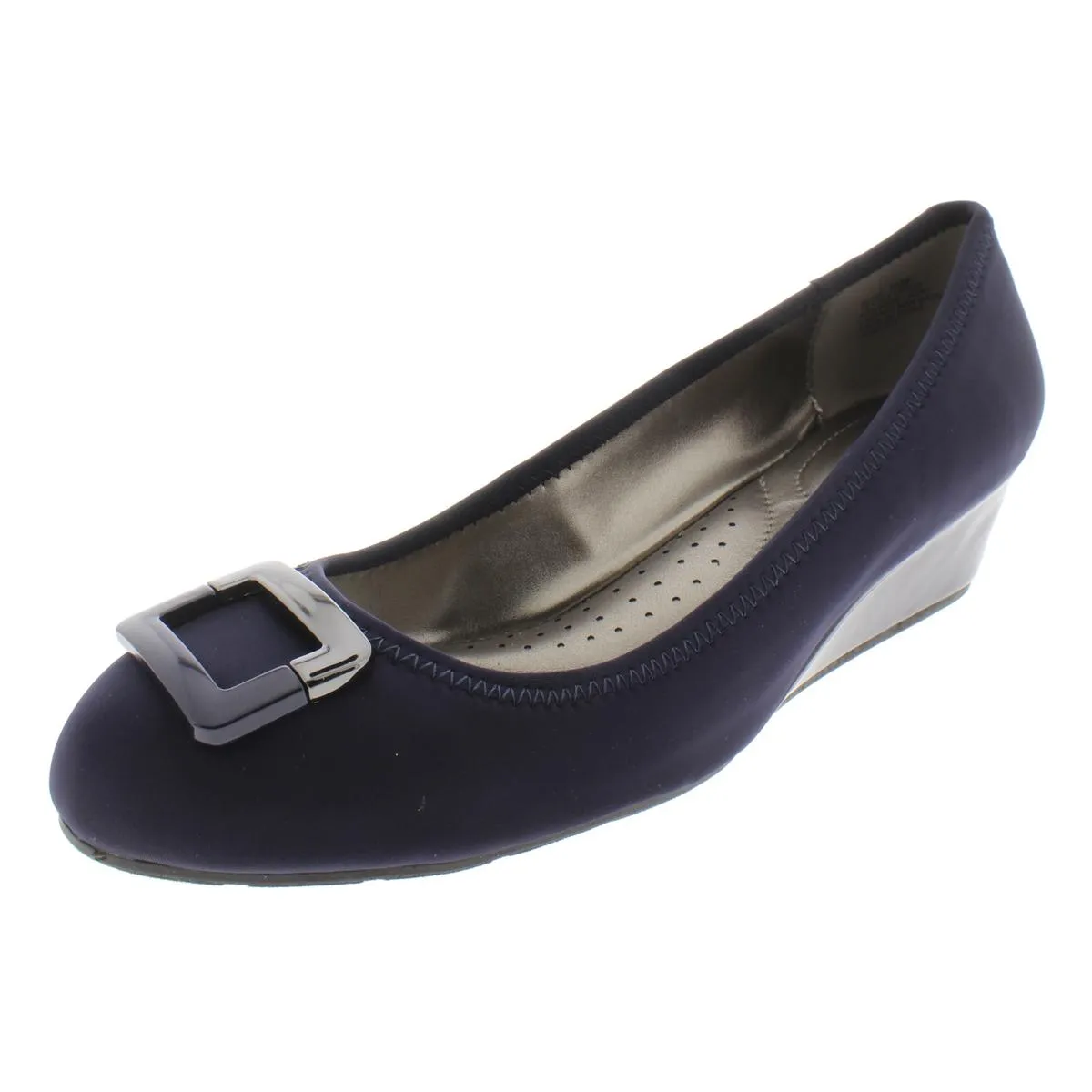 Tad Womens Padded Insole Round Toe Wedge Heels