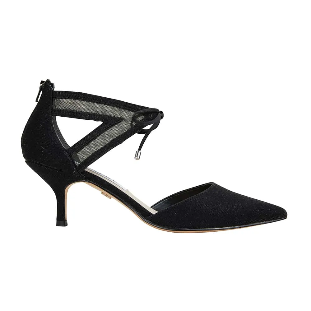 Talley Heel in Black Fabric