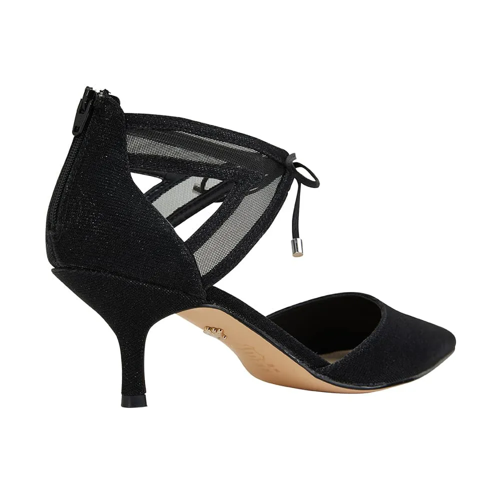 Talley Heel in Black Fabric