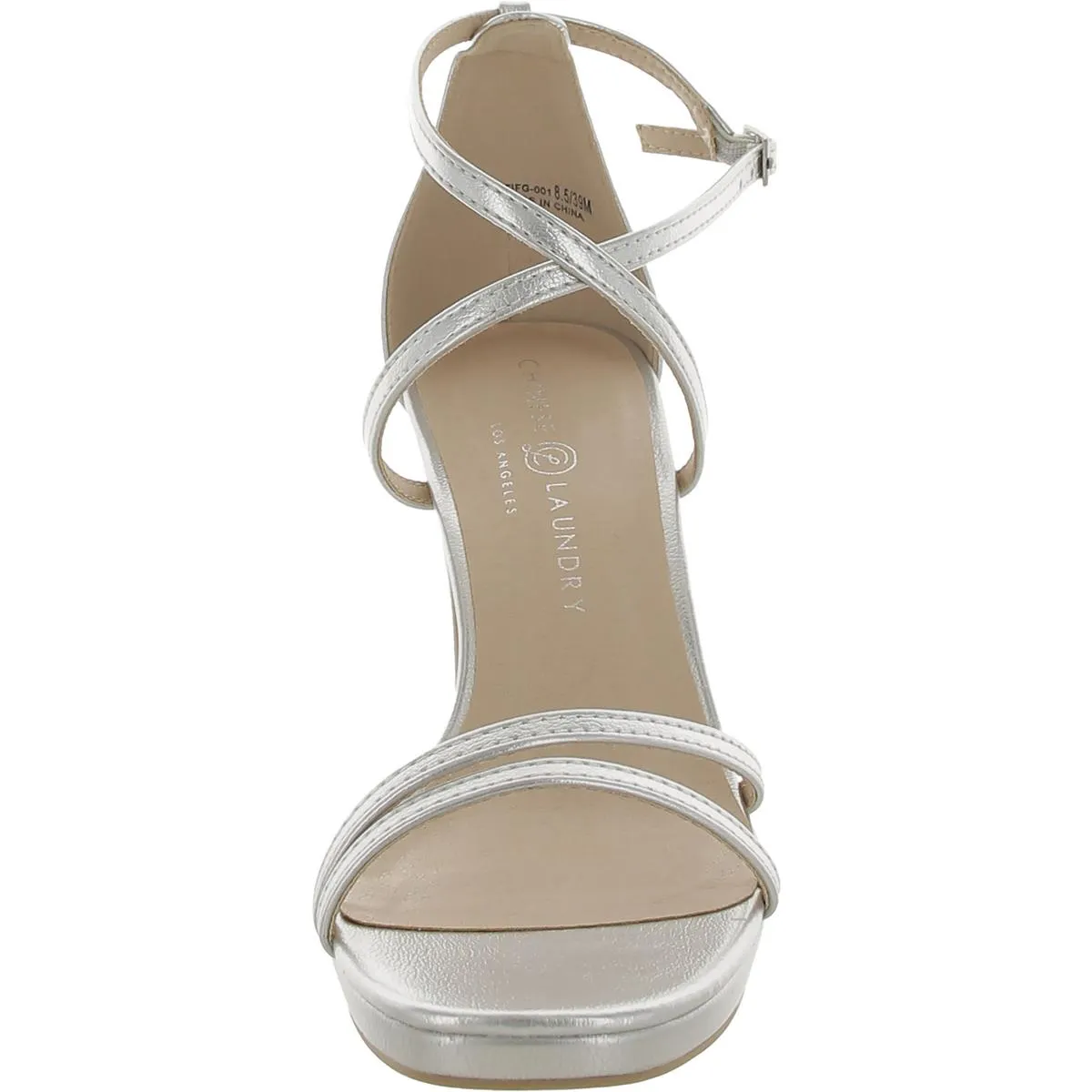 Taryn Womens Faux Leather Strappy Block Heels