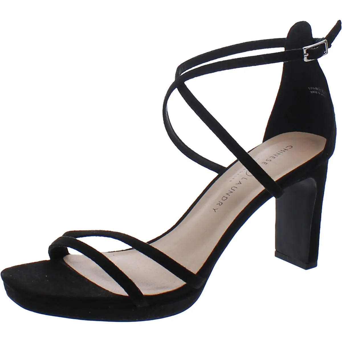 Taryn Womens Faux Leather Strappy Block Heels