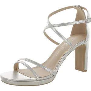Taryn Womens Faux Leather Strappy Block Heels