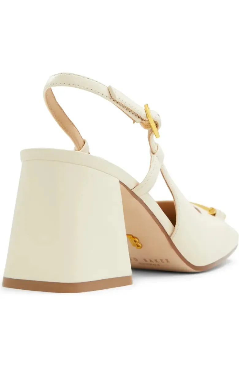 Ted Baker Women's Mia Icon Leather Slingback Pumps, White