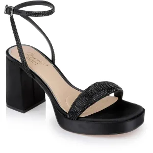 Teddi Womens Embellished Textured Block Heels
