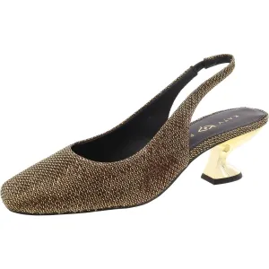 The Later Slingback Womens Solid Square Toe Slingback Heels