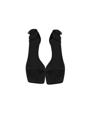 The Row Paloma Sandals in Black Suede