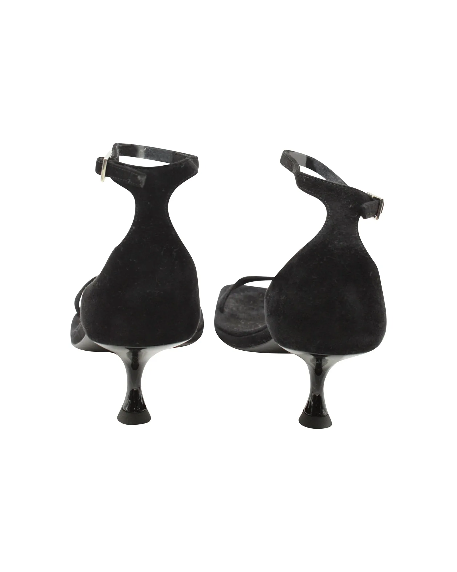The Row Paloma Sandals in Black Suede
