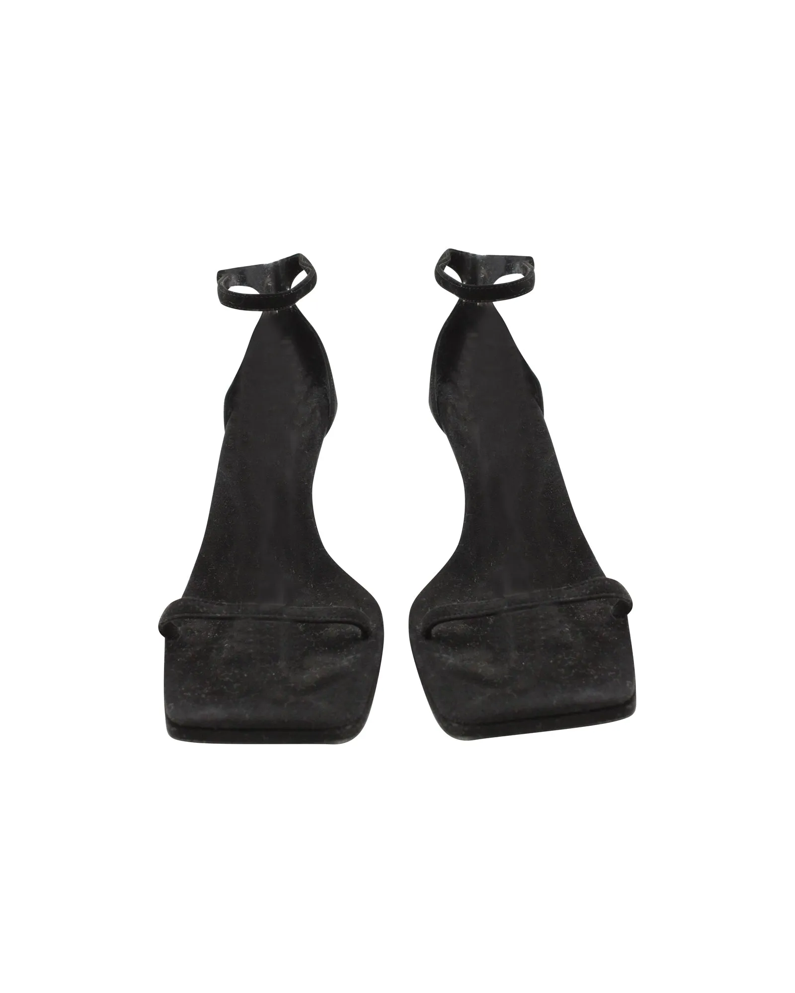 The Row Paloma Sandals in Black Suede