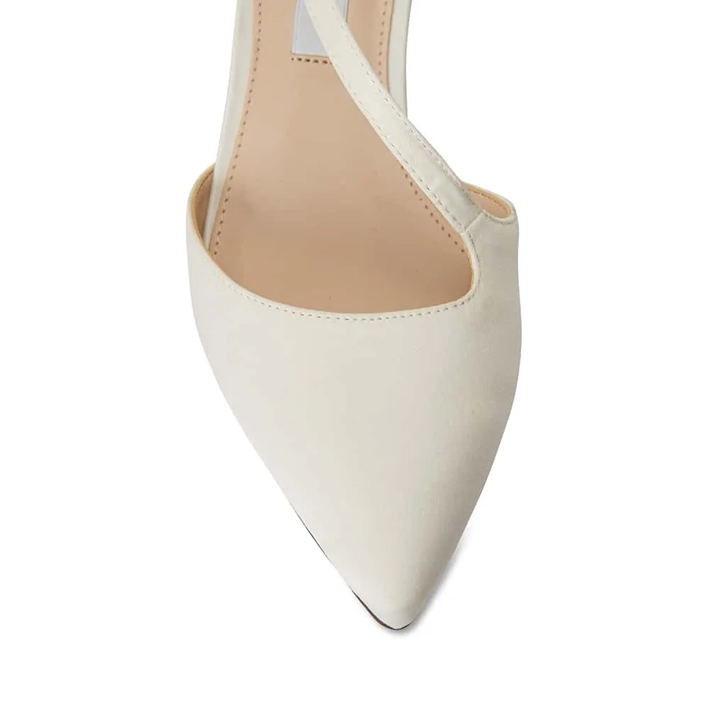 Tirisa Heel in Ivory Satin