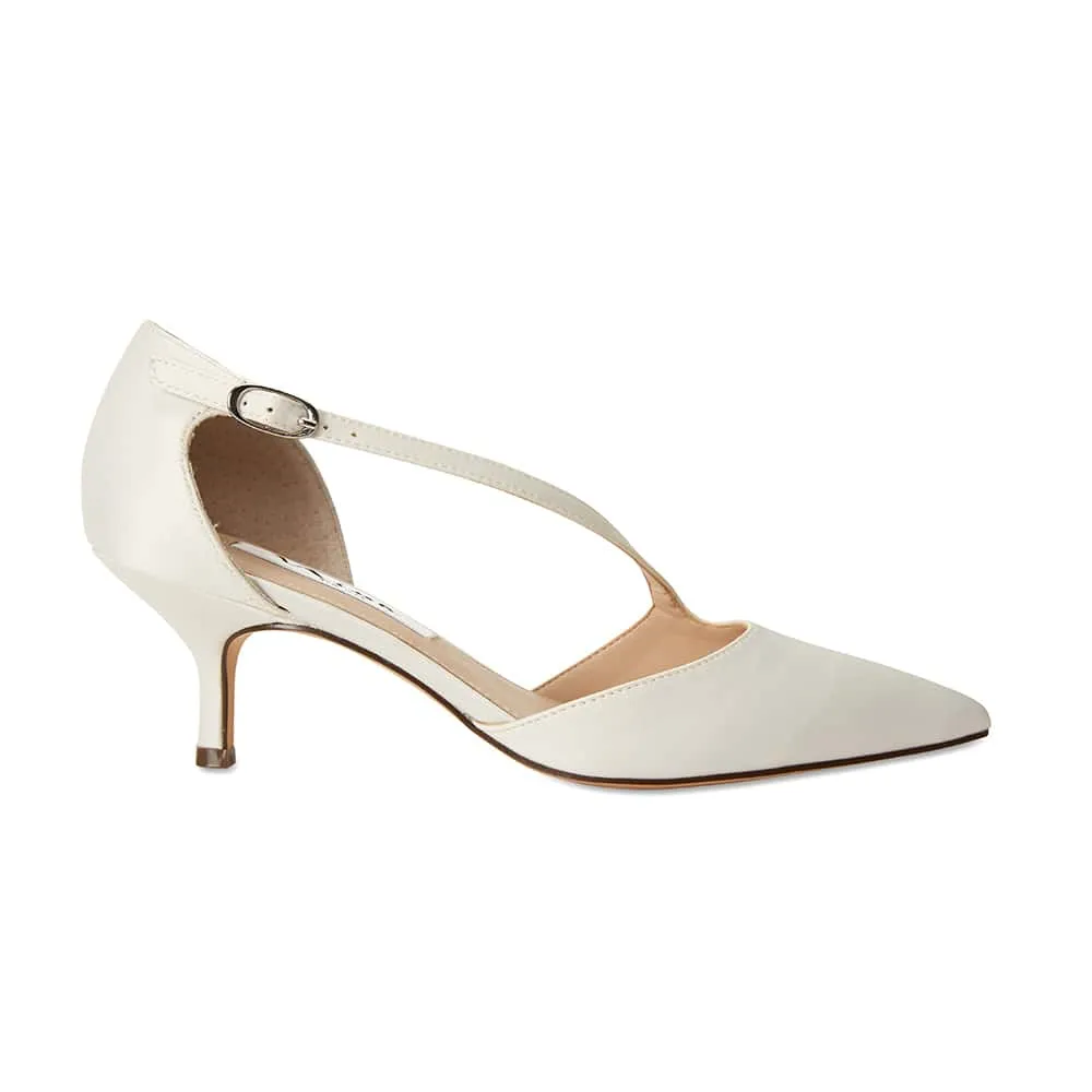 Tirisa Heel in Ivory Satin