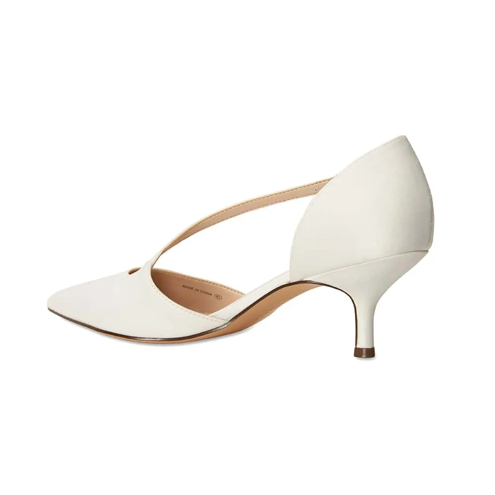 Tirisa Heel in Ivory Satin