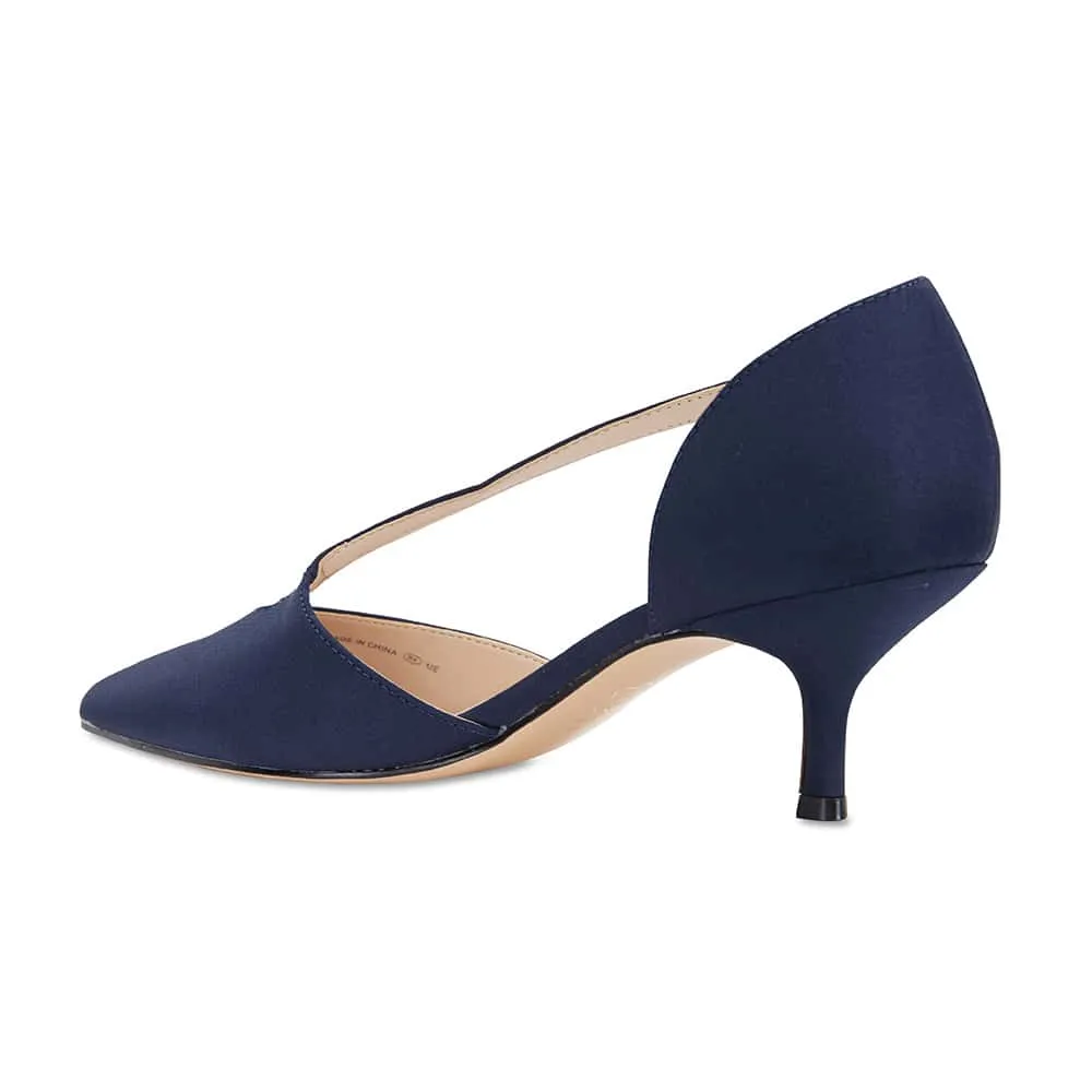 Tirisa Heel in Navy Satin