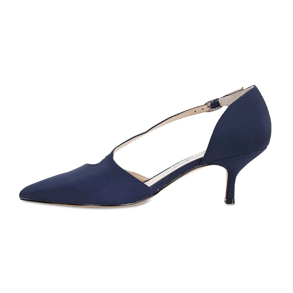 Tirisa Heel in Navy Satin