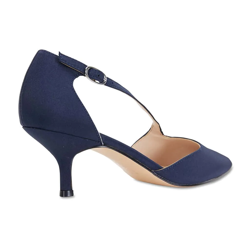 Tirisa Heel in Navy Satin