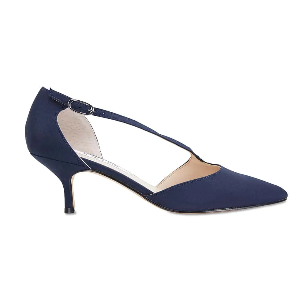 Tirisa Heel in Navy Satin