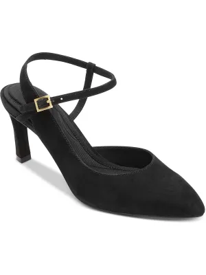 TM Sheehan Womens Suede Pointed Toe Slingback Heels