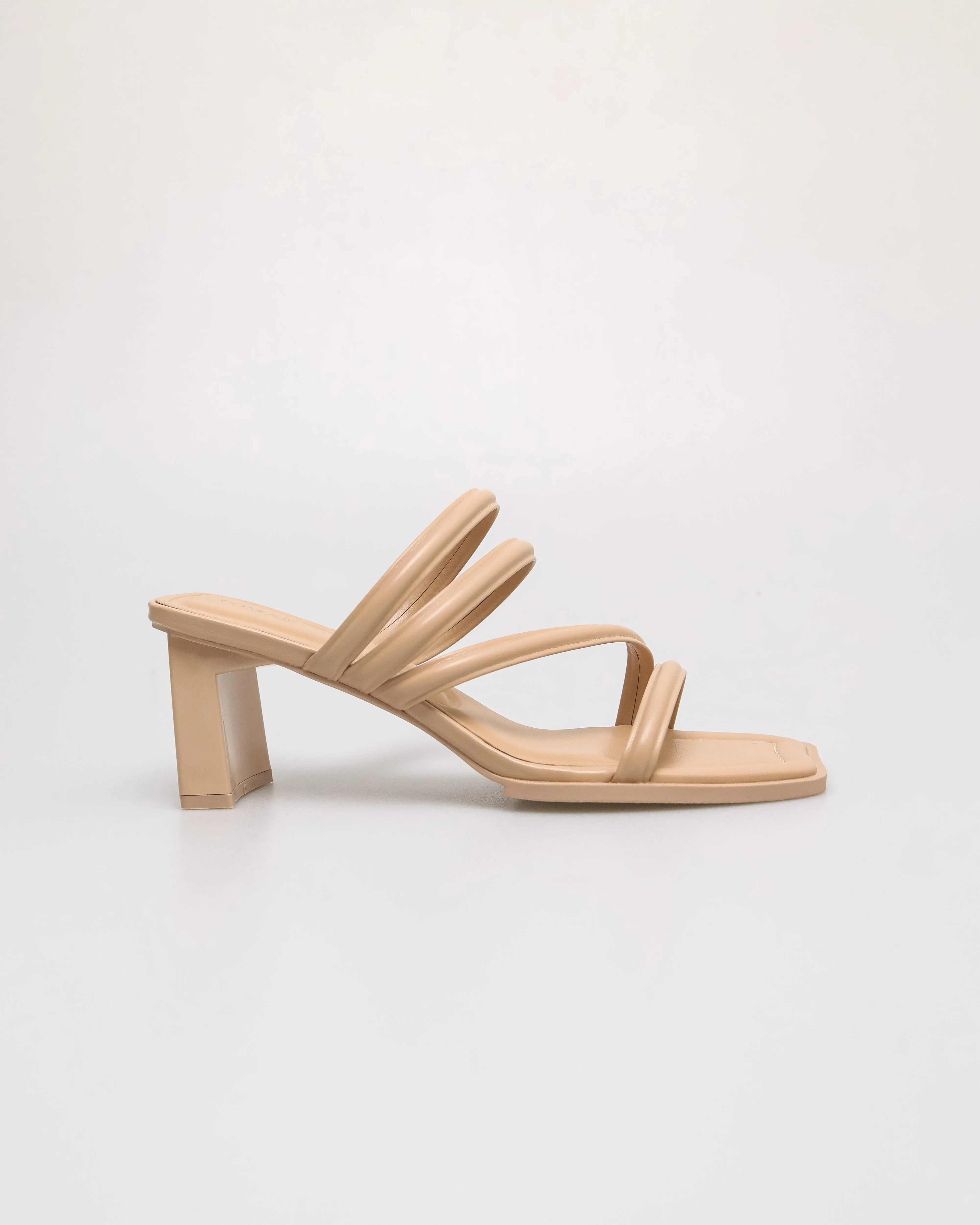 Tomaz FL111 Ladies Strappy Slip on Heels (Beige)