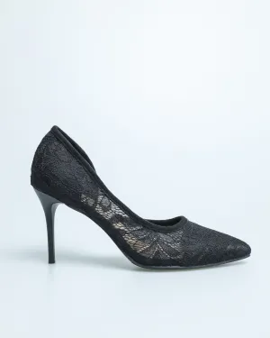 Tomaz YX90 Ladies Lace Stiletto (Black)