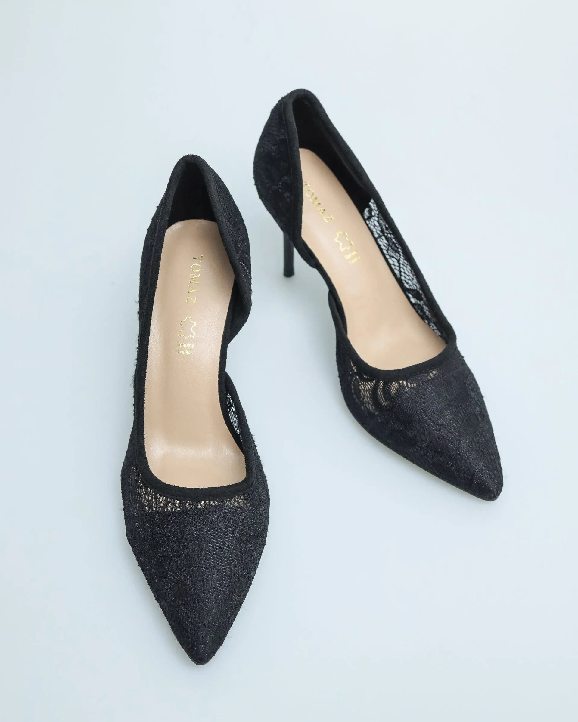 Tomaz YX90 Ladies Lace Stiletto (Black)