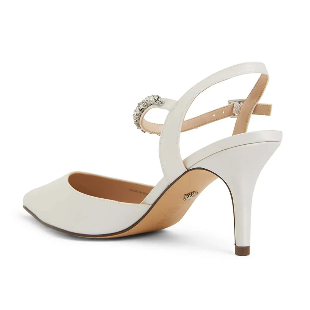 Tonya Heel in Ivory Fabric