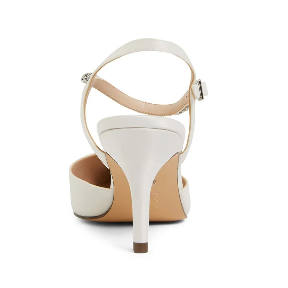 Tonya Heel in Ivory Fabric