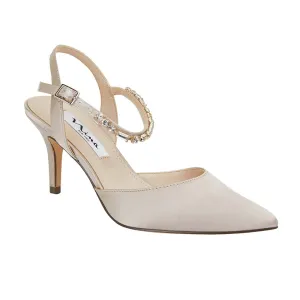 Tonya Heel in Taupe Fabric