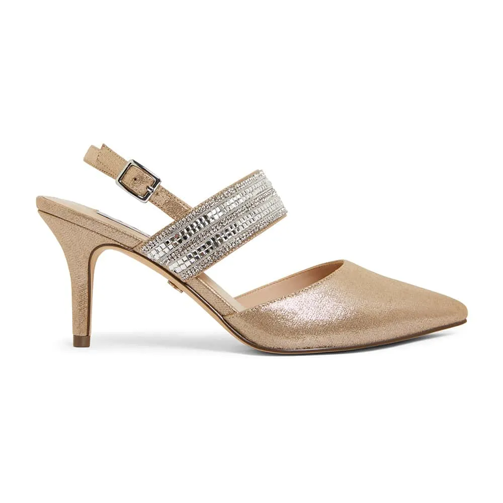 Treena Heel in Taupe Fabric