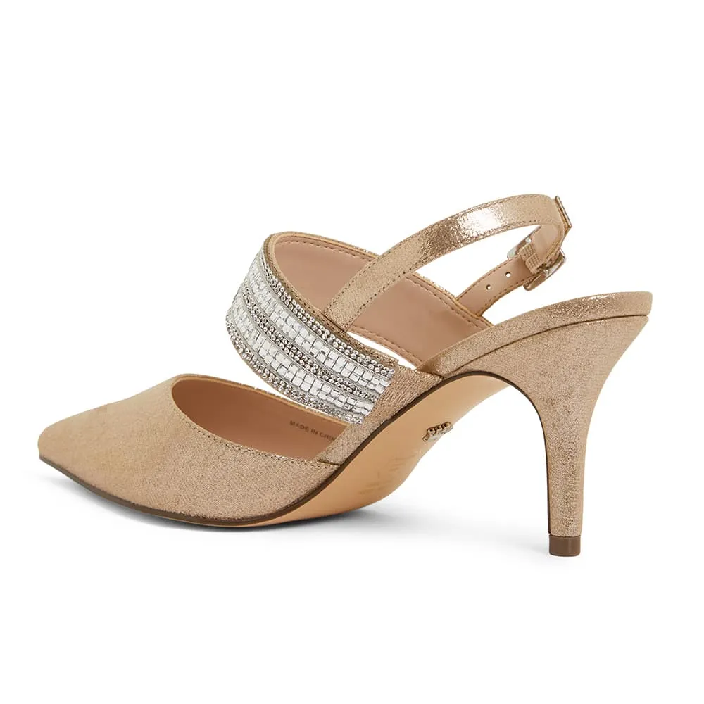 Treena Heel in Taupe Fabric